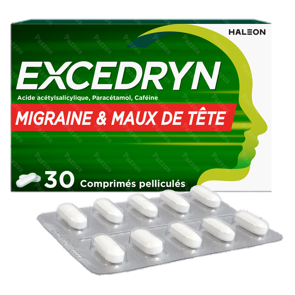 Excedryn Migraine et Meux de Tête 30 Comprimés