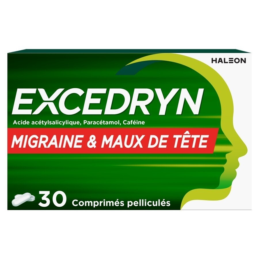 Excedryn Migraine et Meux de Tête 30 Comprimés