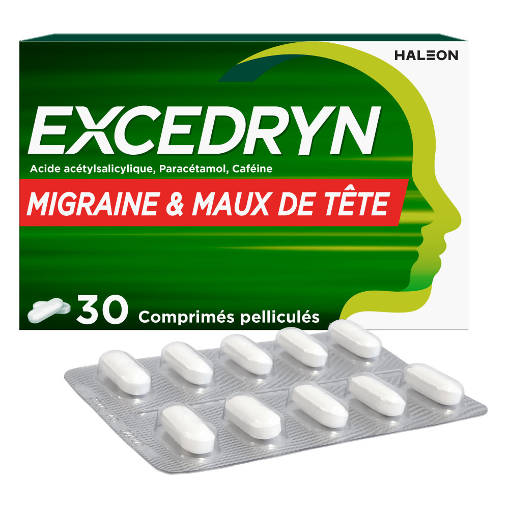 Excedryn Migraine et Meux de Tête 30 Comprimés