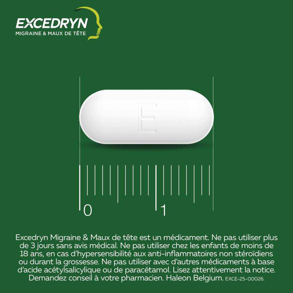 Excedryn Migraine et Meux de Tête 30 Comprimés