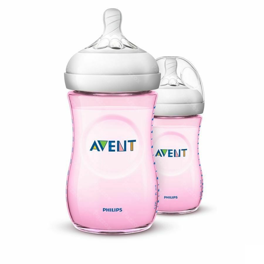 Philips Avent Natural 2.0 Biberon 260ml Rose Duo SCF034/27