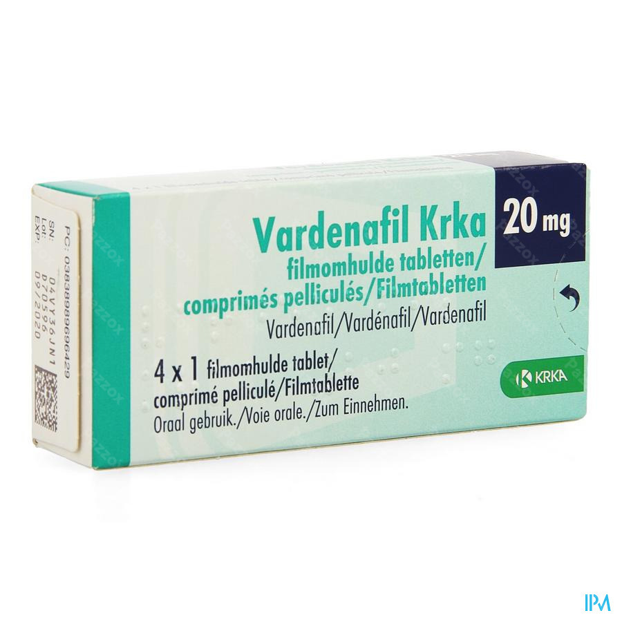 Vardenafil Krka 20mg Comp Pell 4 X 20mg
