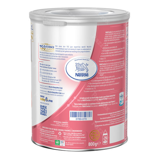 Nan Evolia 3 Lait de Croissance Bébé 1+ An 800g