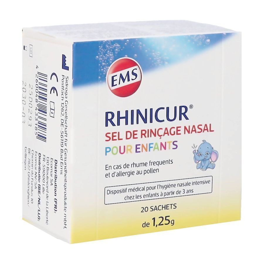 Rhinicur Sel Rincage Nasale Enfants Sach. 20x1,25g