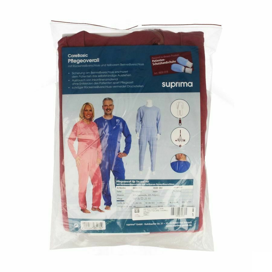 Suprima 4688 Salopette Ferm. Eclair Homard S