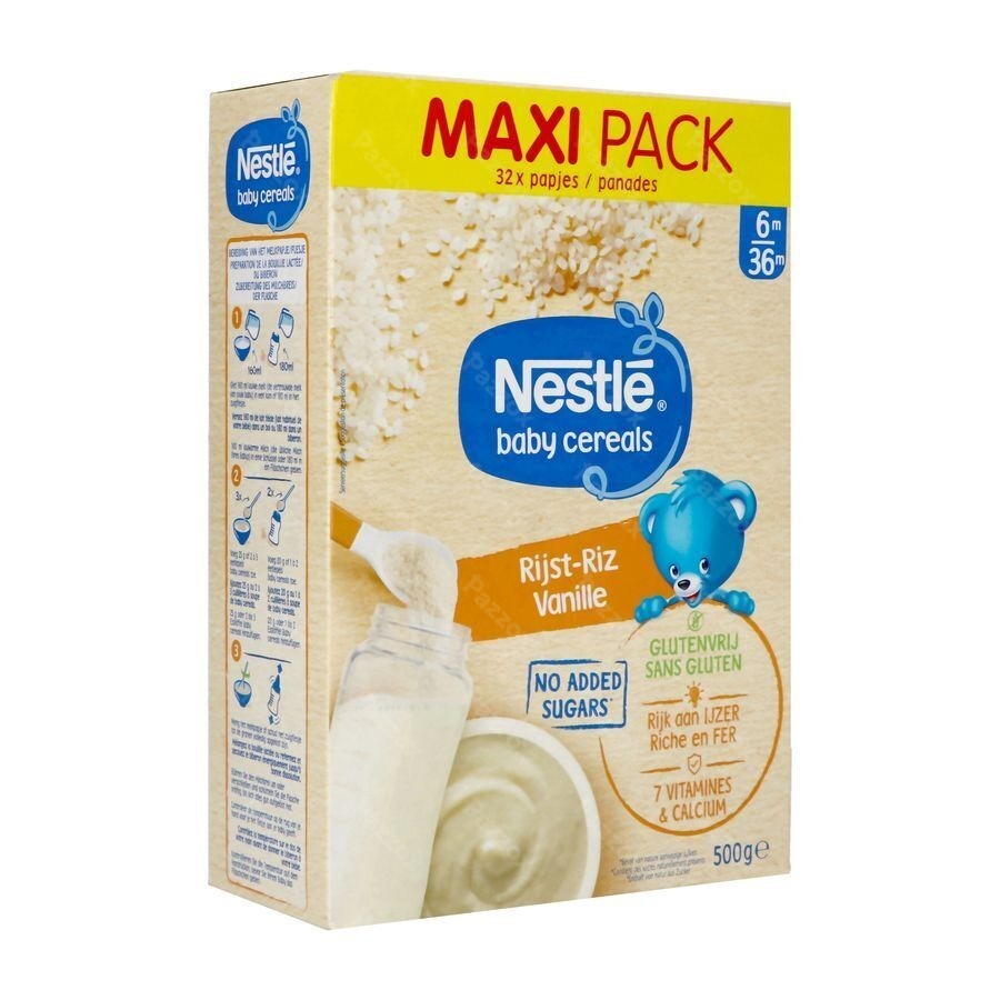Nestle Baby Cereals Riz-Vanille Céréales Sans Gluten Bébé 6+ Mois 500g
