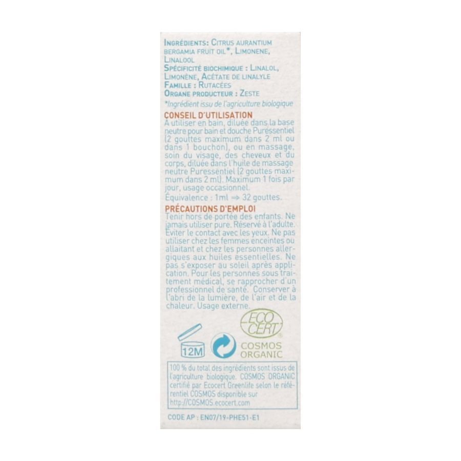 Puressentiel He Bergamote S/bergaptene Bio 10ml