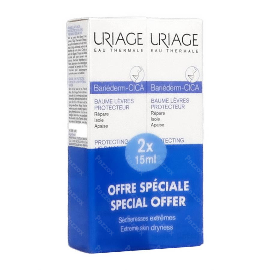 Uriage Bariederm Levres Baume Tube 2x15ml Promo 