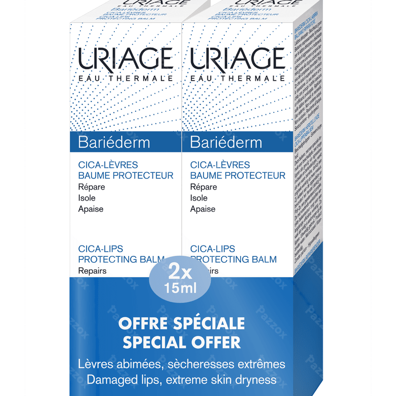 Uriage Bariederm Levres Baume Tube 2x15ml Promo 