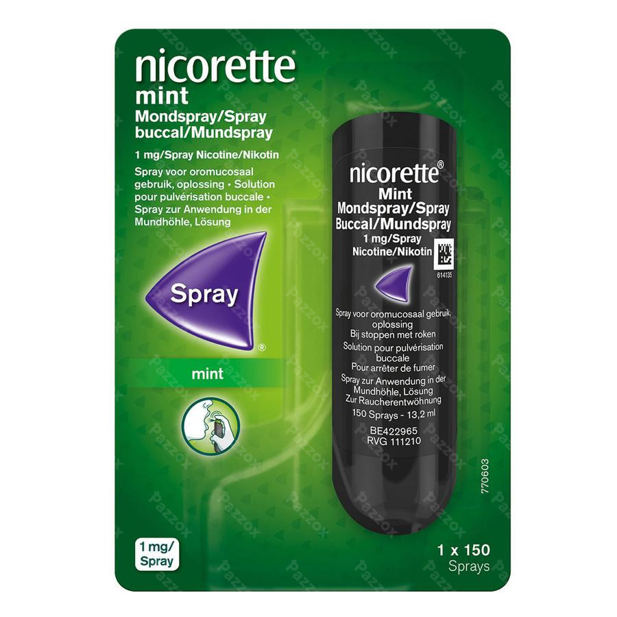 Nicorette Mint 1mg Spray Buccal S/sucre 150