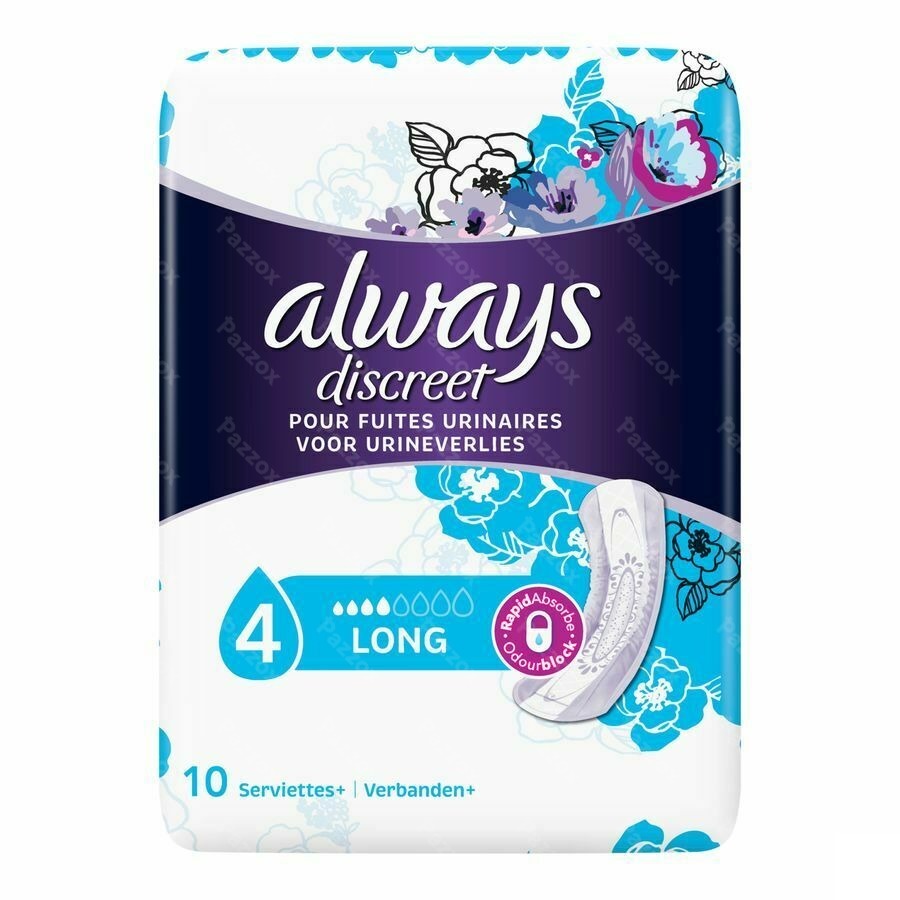 Always Discreet Incont Pads Long Sp 10