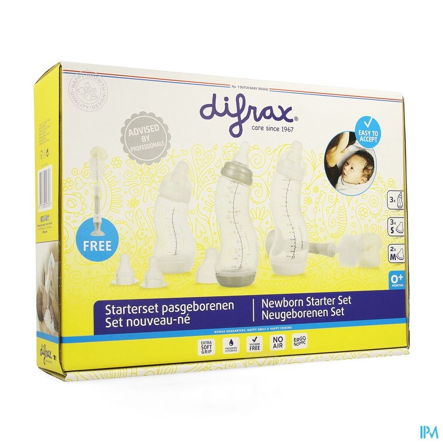 Difrax Set Nouveau-ne Brosse Biberon Neutre