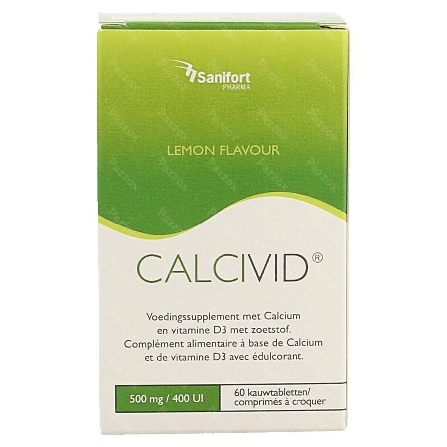 Calcivid 500mg/400ie Lemon Chew 60