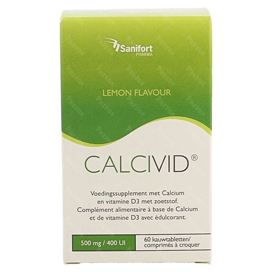Calcivid 500mg/400ie Lemon Chew 60