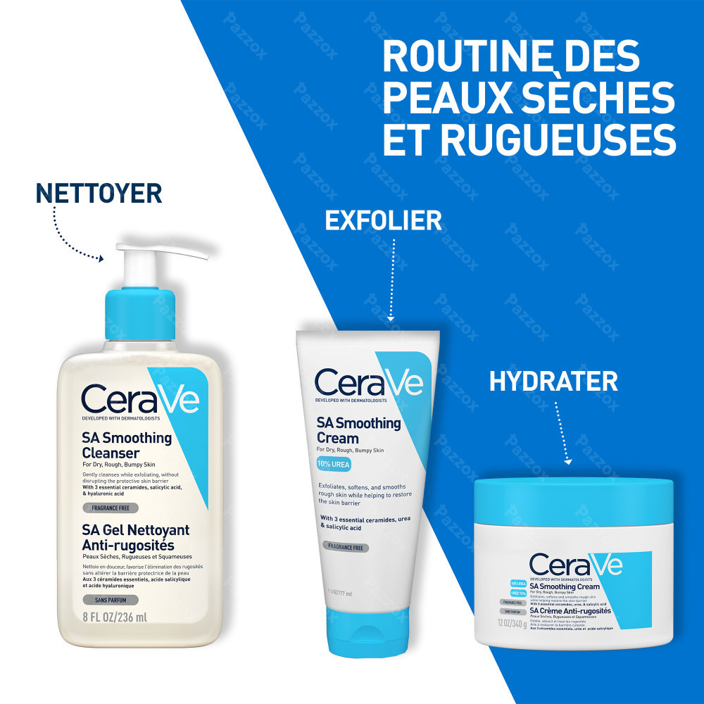 CeraVe SA Crème Anti-Rugosités Peaux Sèches et Rugueuses 340ml