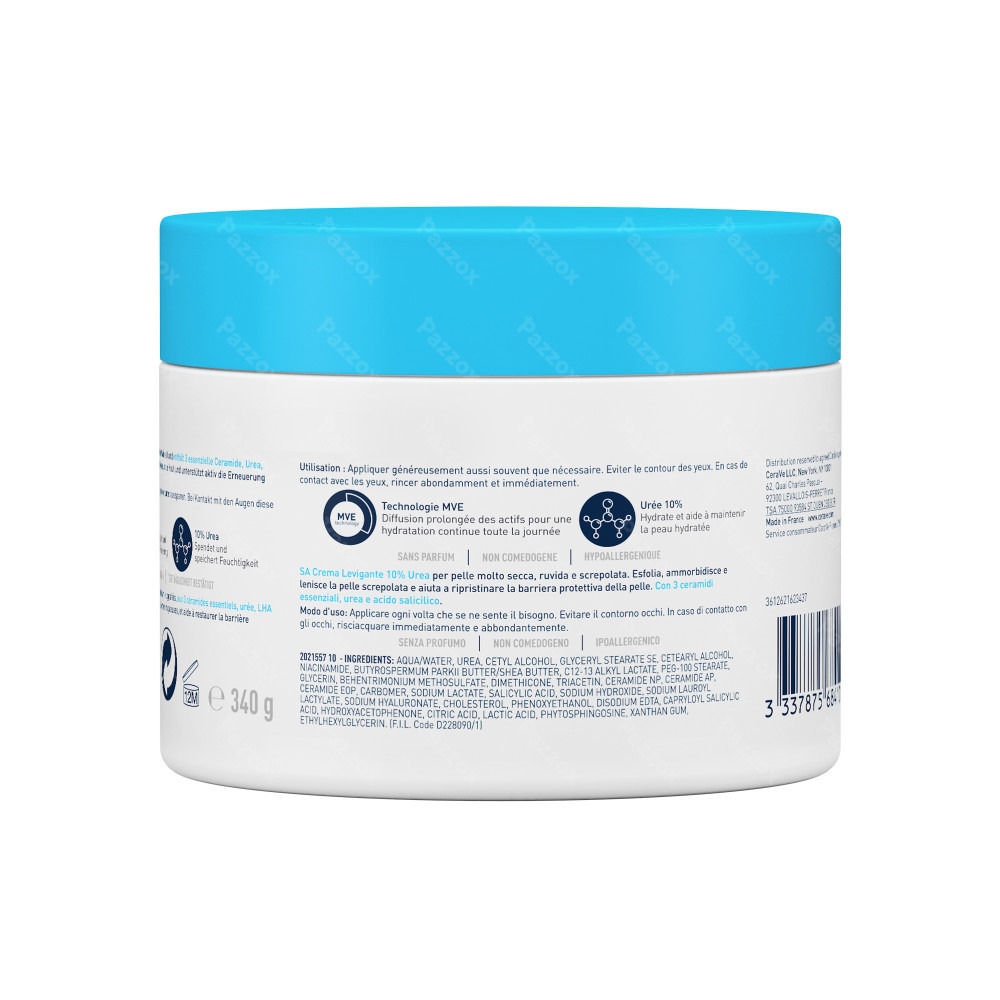 CeraVe SA Crème Anti-Rugosités Peaux Sèches et Rugueuses 340ml