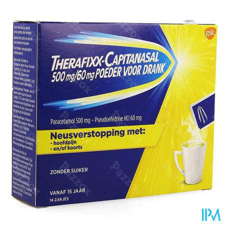 Therafixx-Capitanasal 500mg/60mg Poudre pour Solution Buvable 14 Sachets