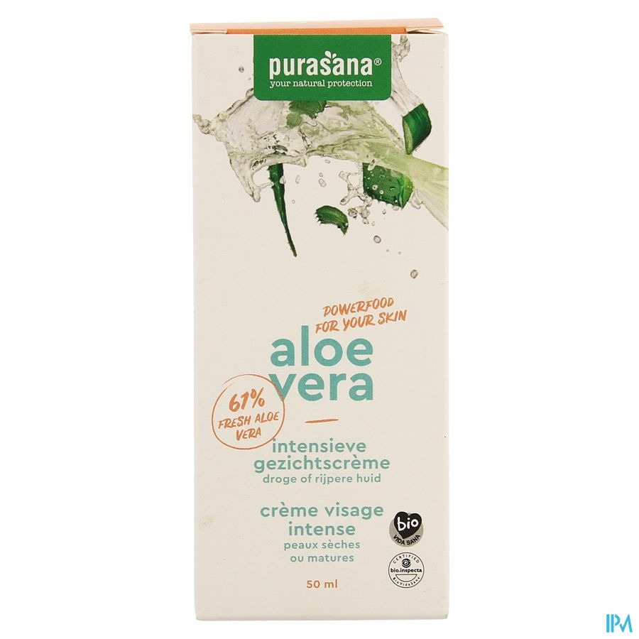 Purasana Vegan Aloe Vera Creme Visage Intense 50ml