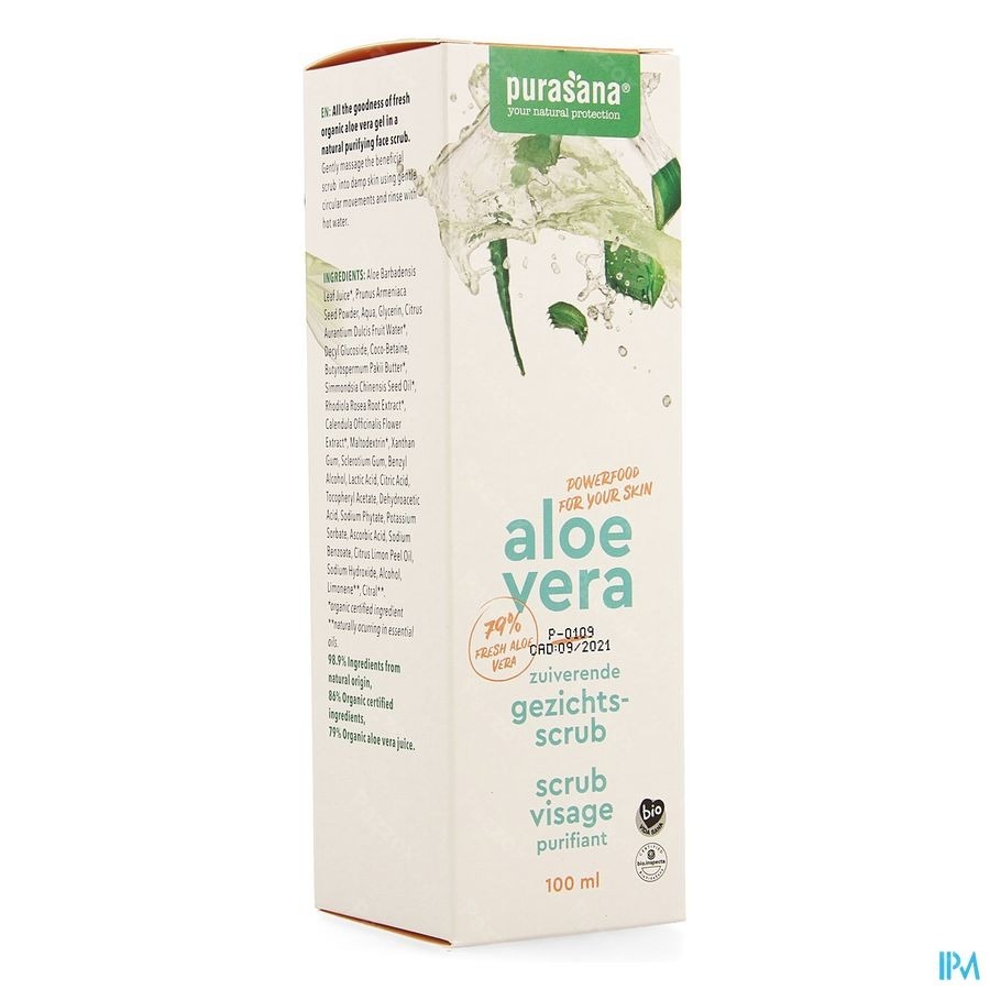 Purasana Vegan Aloe Vera Gommage Purif.visage100ml