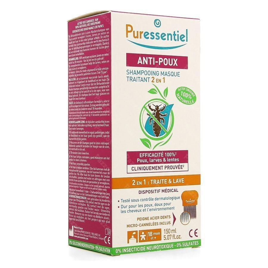 Puressentiel A/poux Sh Traitant 2en1 150ml+peigne