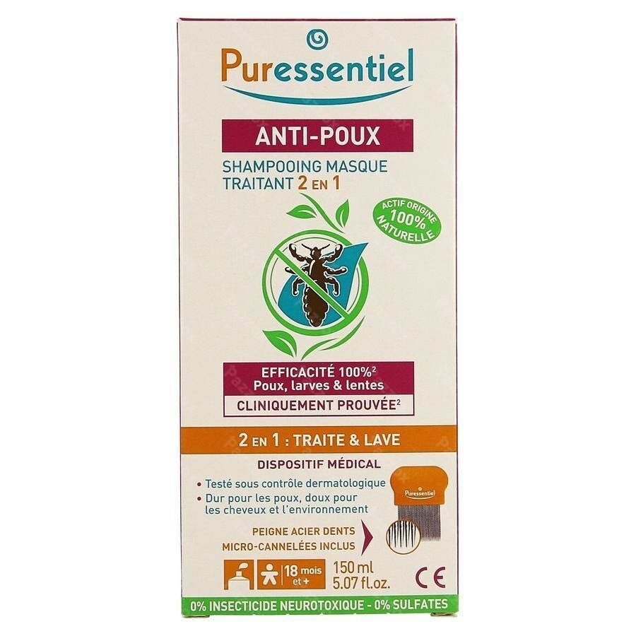 Puressentiel A/poux Sh Traitant 2en1 150ml+peigne