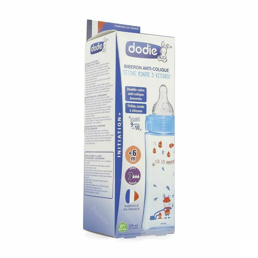 Dodie Biberon Initiation+ Bleu Pompier 330ml