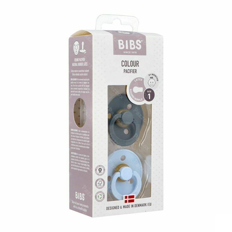 Bibs 1 Sucette Duo Iron Baby Blue
