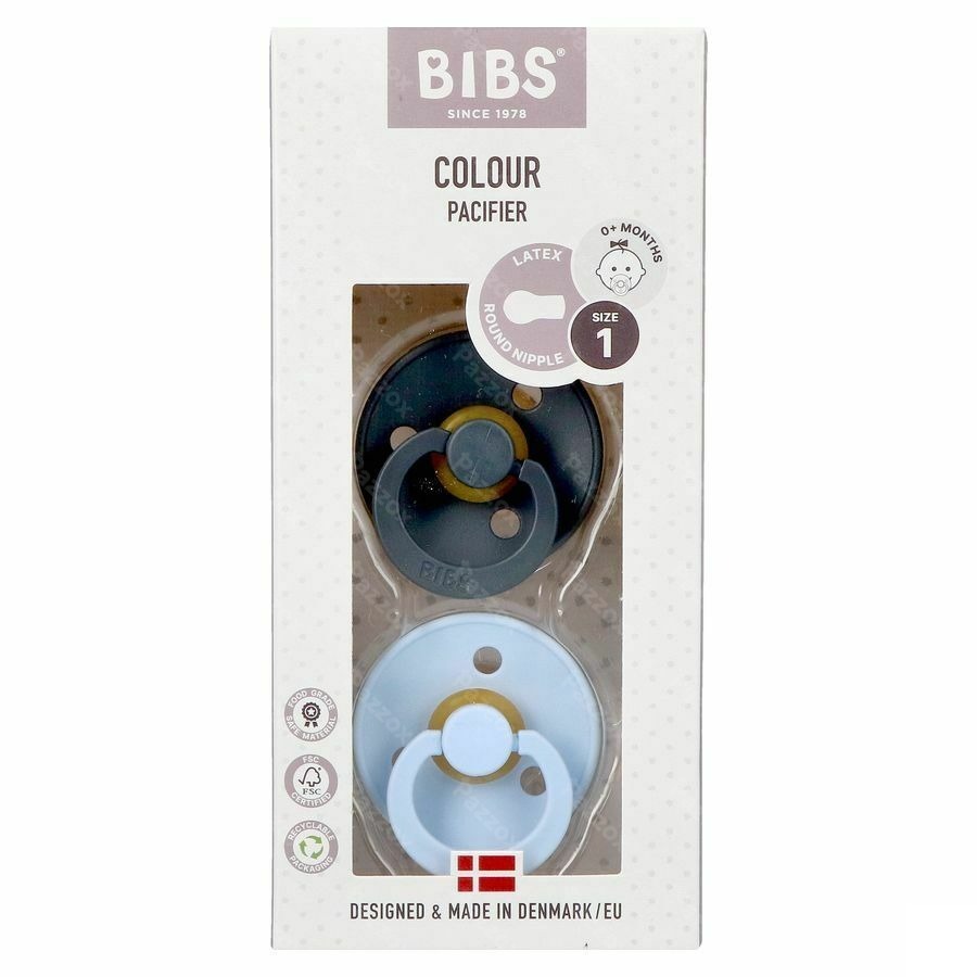 Bibs 1 Sucette Duo Iron Baby Blue