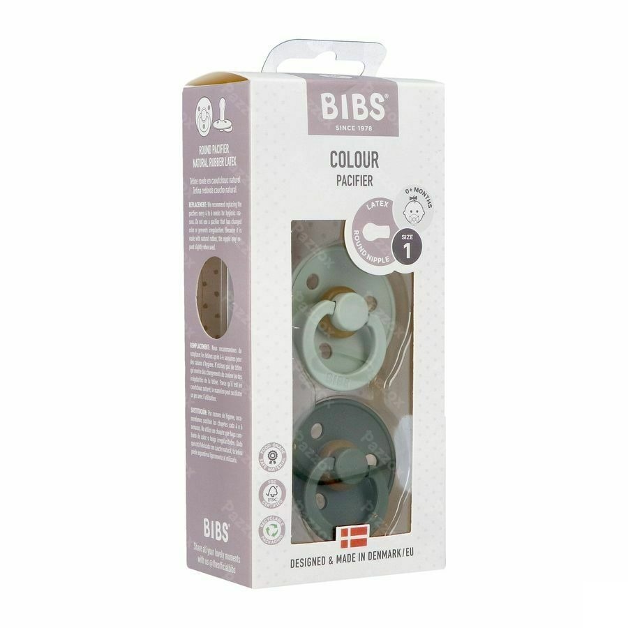 Bibs 1 Sucette Duo Sage Hunter Green