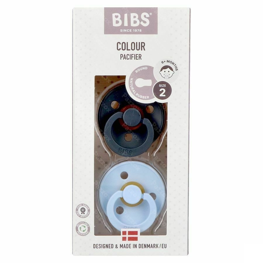 Bibs 2 Sucette Duo Iron Baby Blue