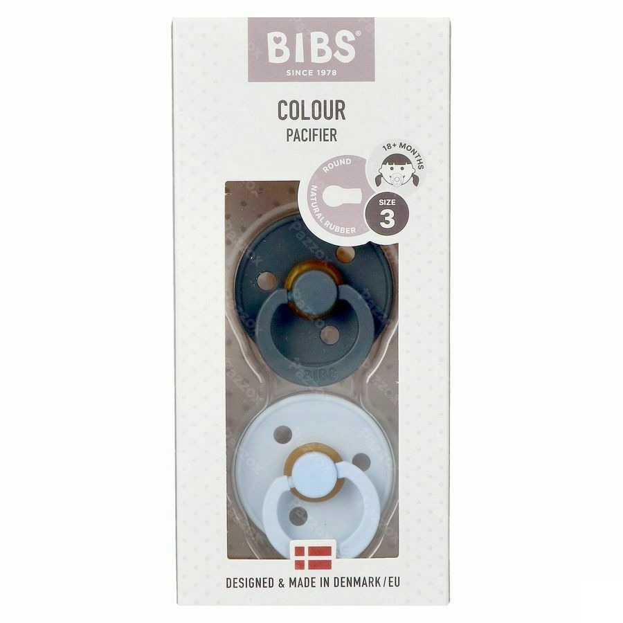 Bibs 3 Sucette Duo Iron Baby Blue