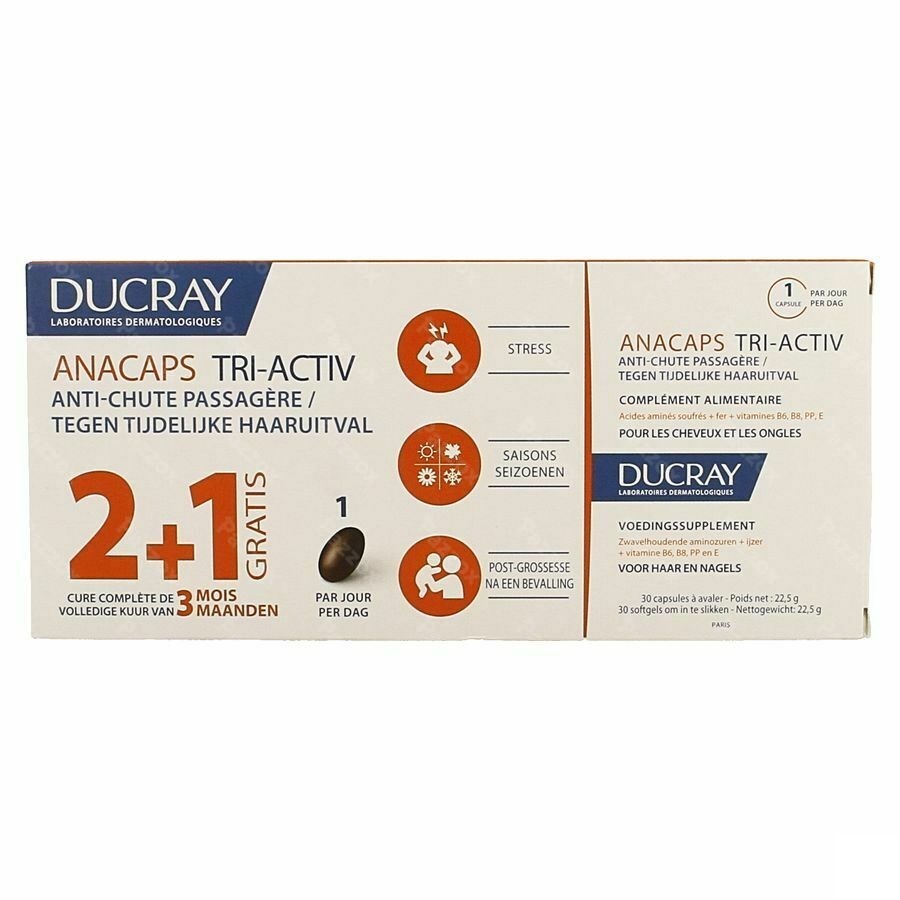 Ducray Anacaps Trio Tri-activ Caps 3x30