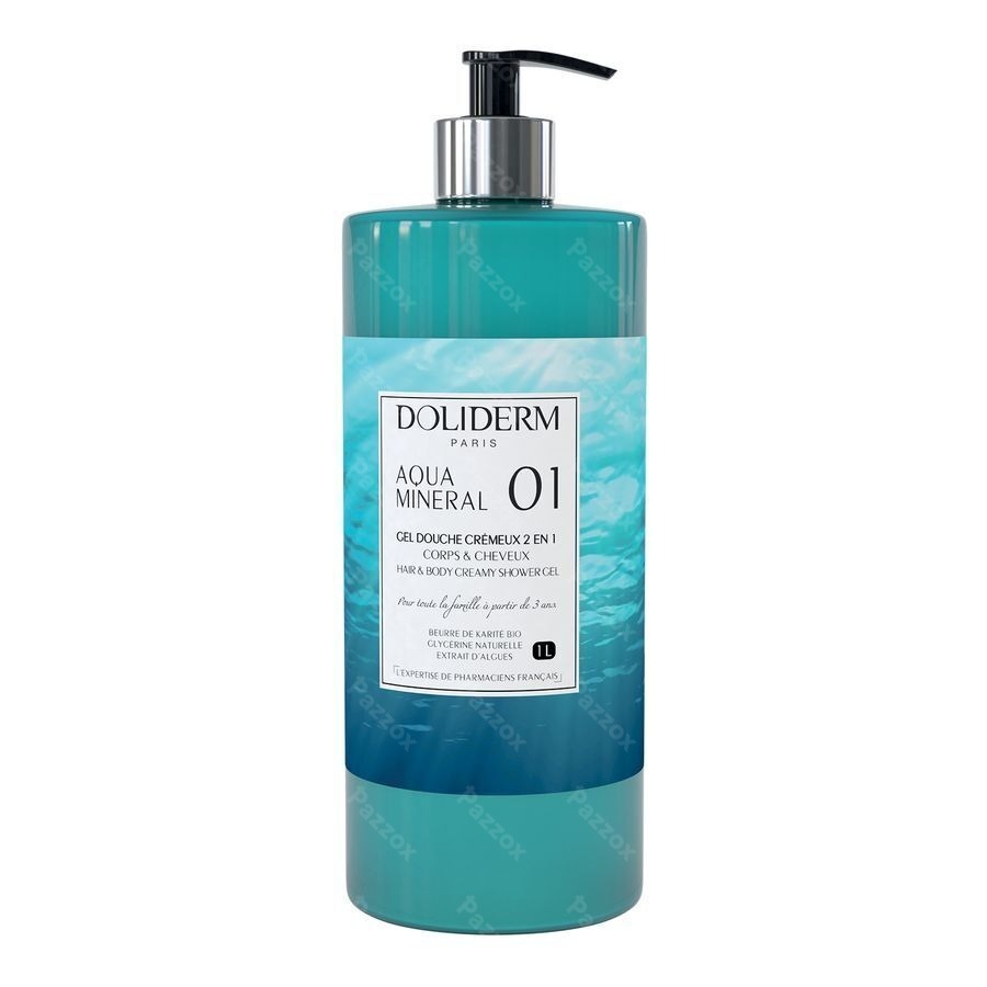 Doliderm Gel Douche 2en1 Aqua Mineral Fl Pompe 1l