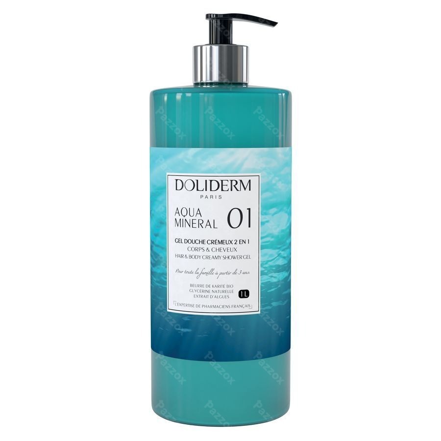Doliderm Gel Douche 2en1 Aqua Mineral Fl Pompe 1l