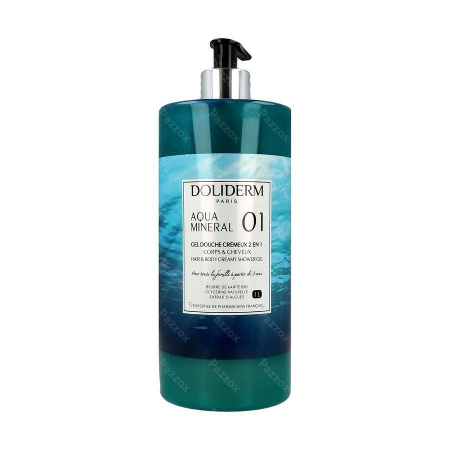 Doliderm Gel Douche 2en1 Aqua Mineral Fl Pompe 1l