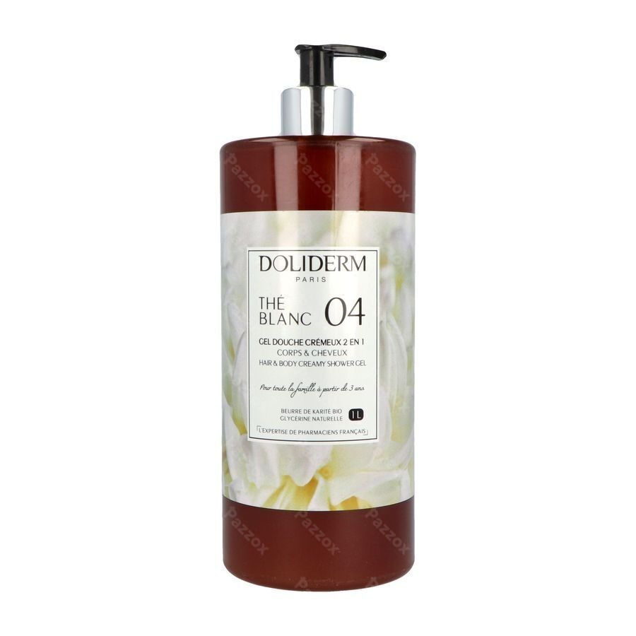 Doliderm Gel Douche 2en1 The Blanc Fl Pompe 1l