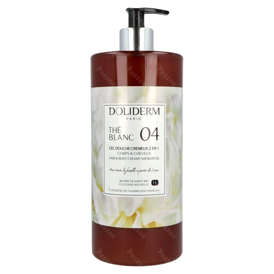 Doliderm Gel Douche 2en1 The Blanc Fl Pompe 1l