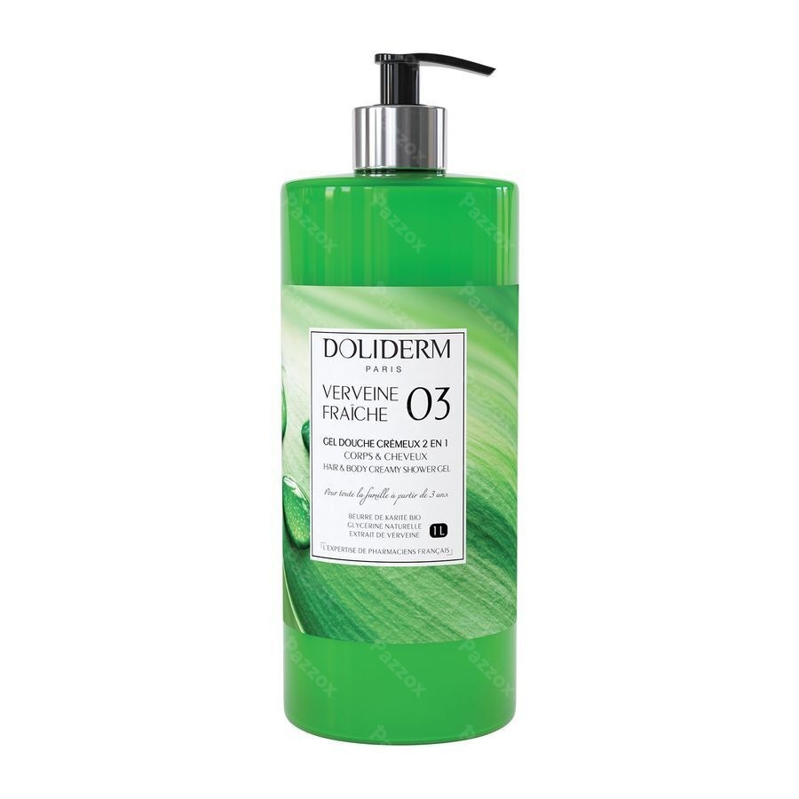 Doliderm Gel Douche 2en1 Verveine Frche Flpompe 1l