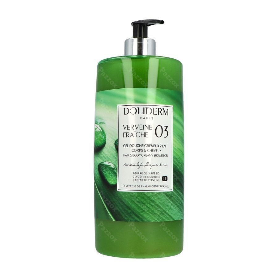 Doliderm Gel Douche 2en1 Verveine Frche Flpompe 1l