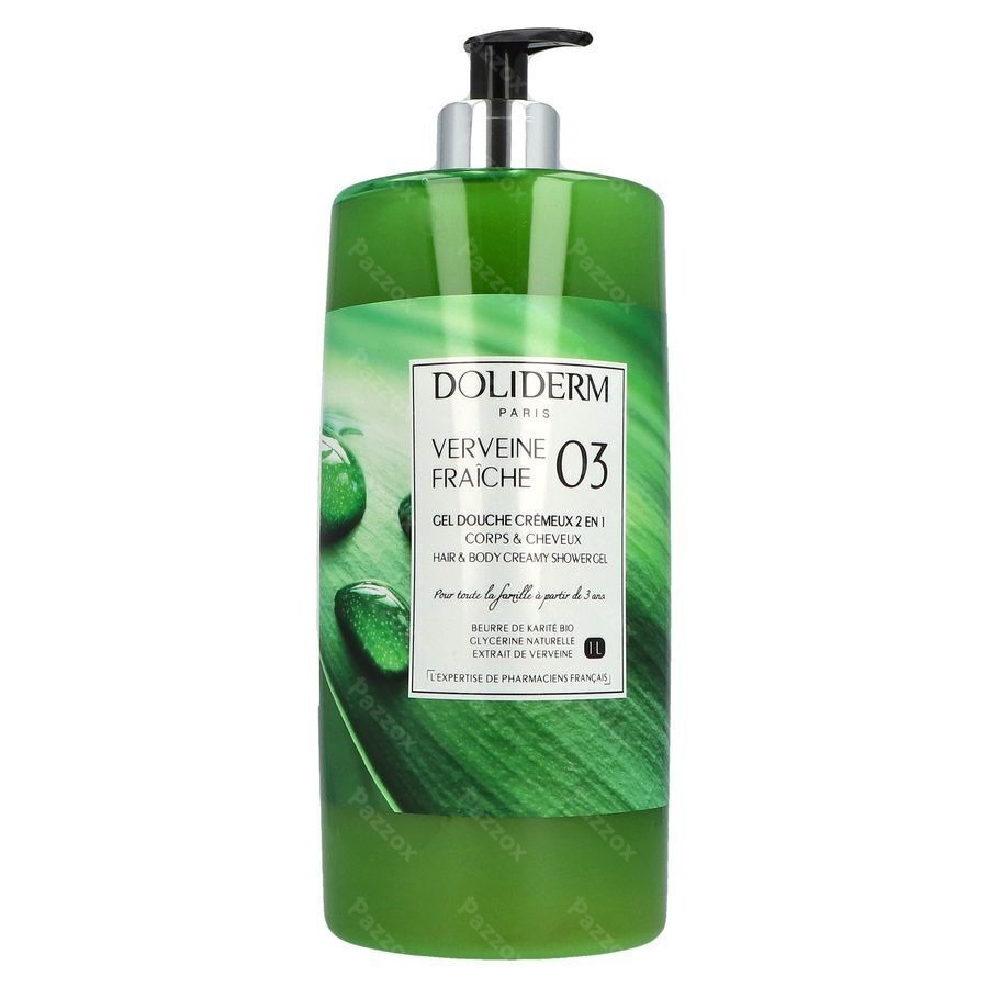 Doliderm Gel Douche 2en1 Verveine Frche Flpompe 1l
