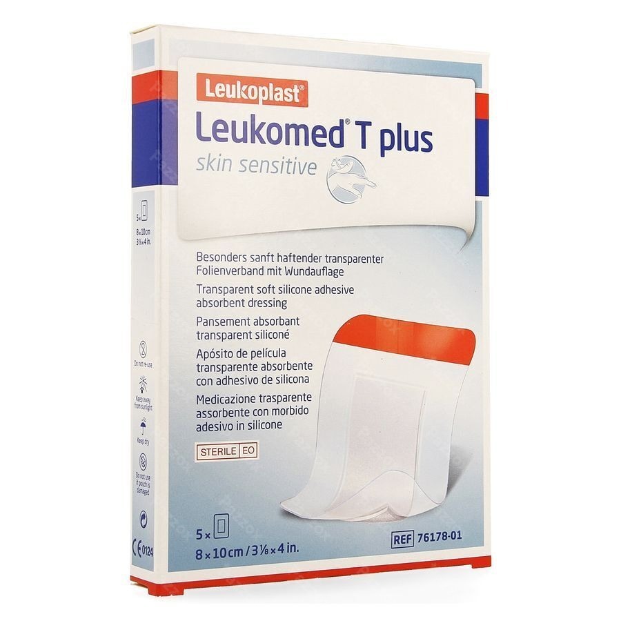 Leukomed T Plus Skin Sens. 8cmx10cm 5 7617801