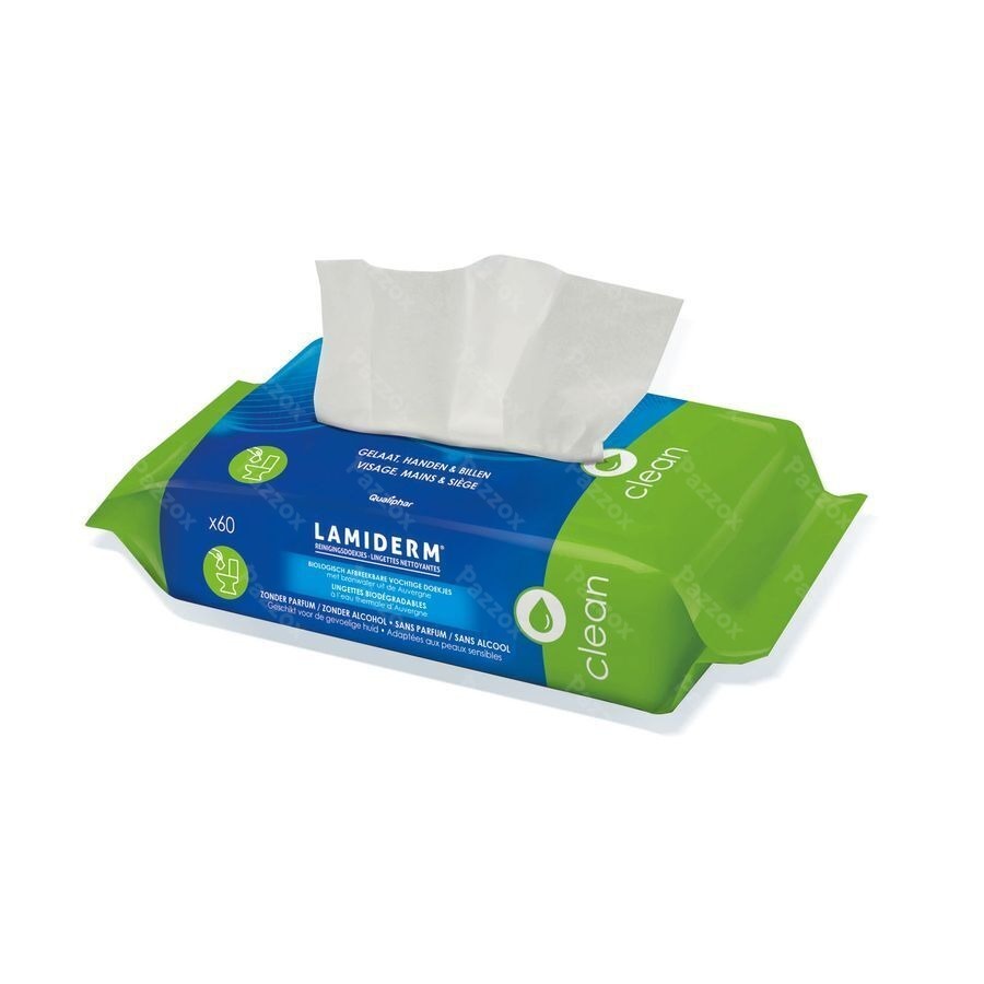 Lamiderm Lingettes Biodegradables 60