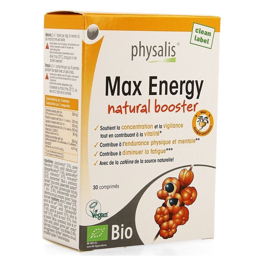 Physalis Max Energy Natural Booster Bio 30 Comprimés