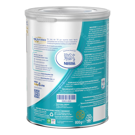 Nan Optipro 3 Lait de Croissance Bébé 1+ An 800g