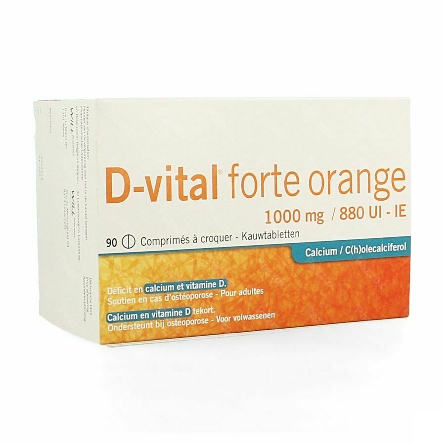 D Vital Forte Orange 1000mg/880ie 90 Comprimes A Croquer