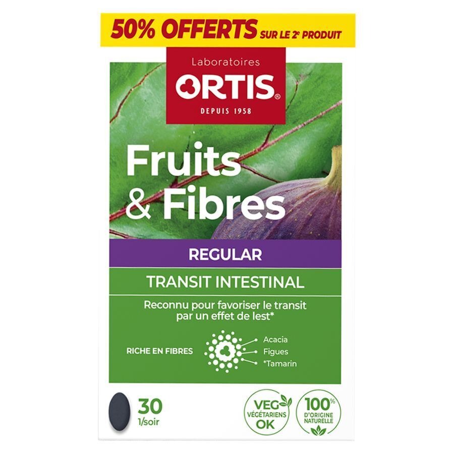 Ortis Fruits et Fibres 2x30 comprimés 2ième -50%