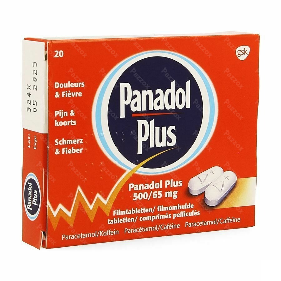 Panadol Plus 500mg/65mg 20 Comprimés
