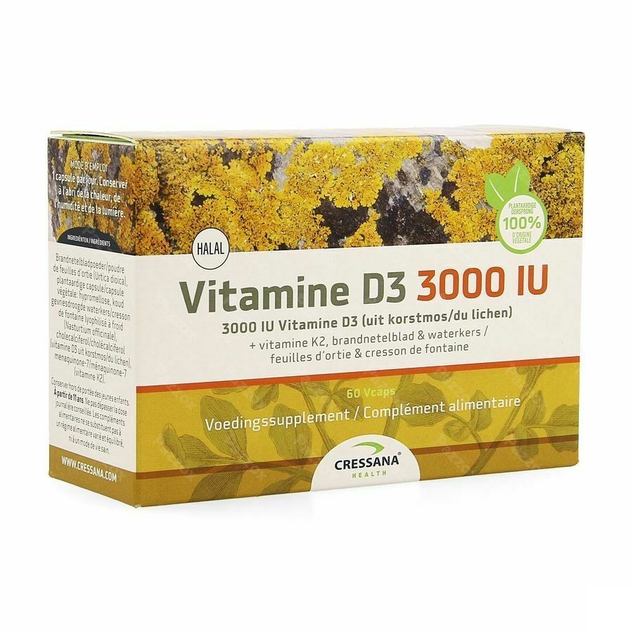 Vitamine D3 3000iu + K2 Vegetal Caps 60