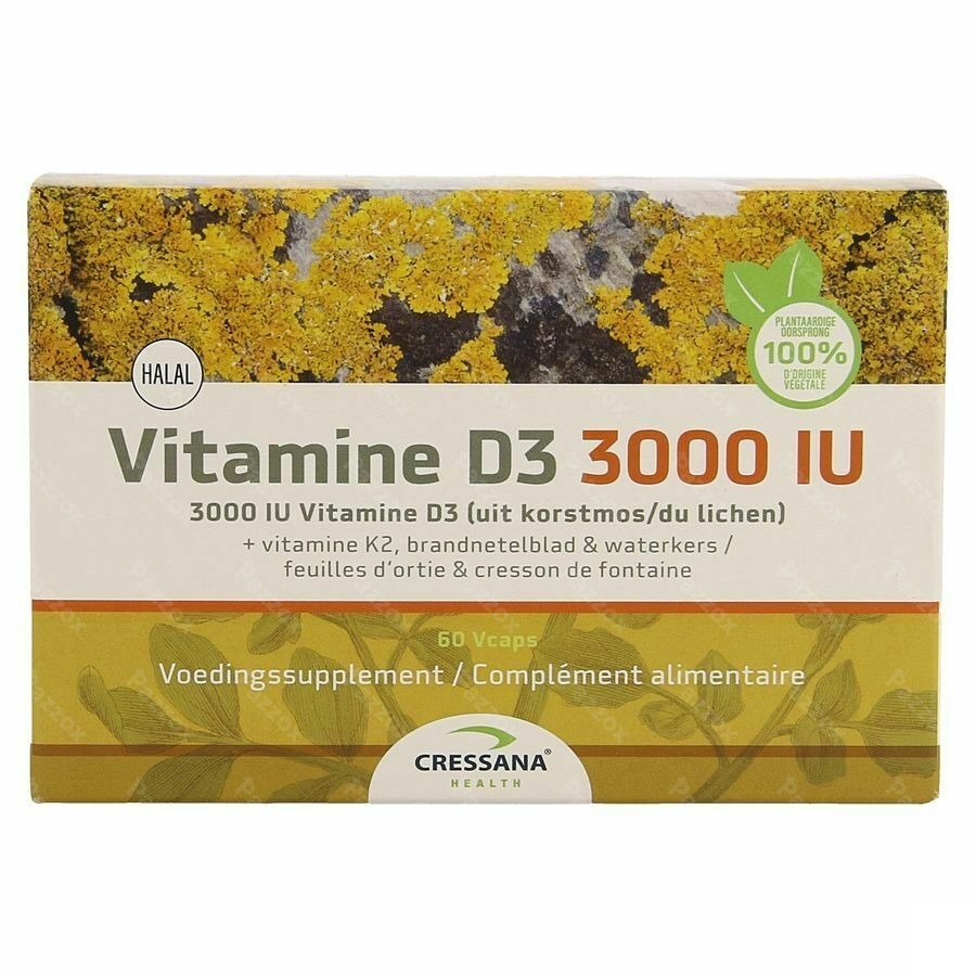 Vitamine D3 3000iu + K2 Vegetal Caps 60