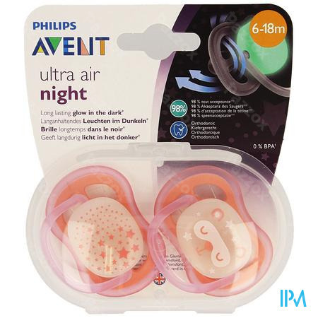 Philips Avent Sucette +6m Air Night Mix